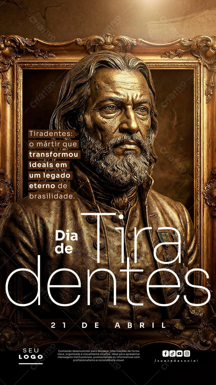 Post Instagram Dia de Tiradentes 21 de Abril PSD Editável