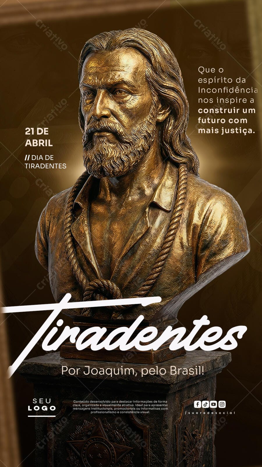 Post Instagram Dia de Tiradentes 21 de Abril PSD Editável