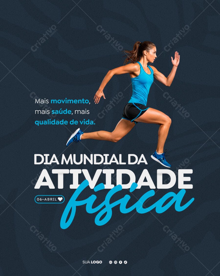 Post Dia Mundial Atividade Física Academia PSD Editável