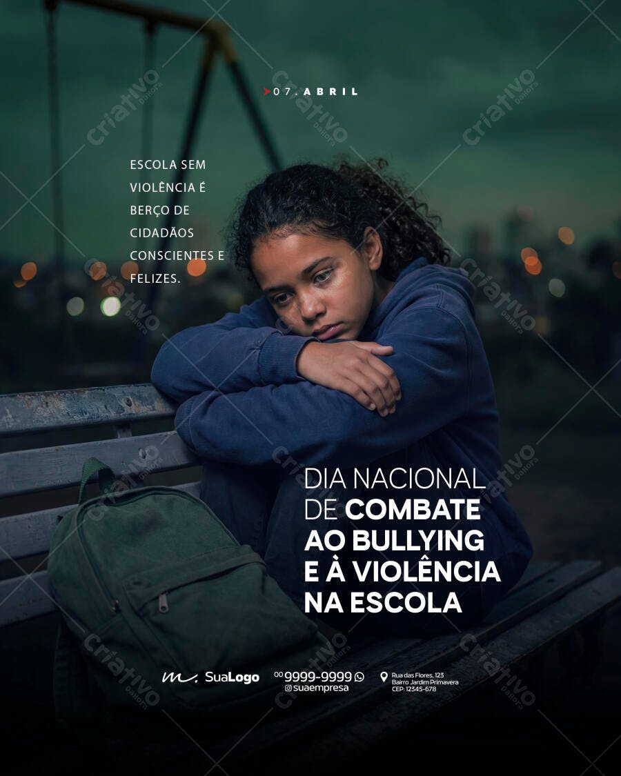 Post Instagram Dia Nacional Combate Bullying PSD Editável