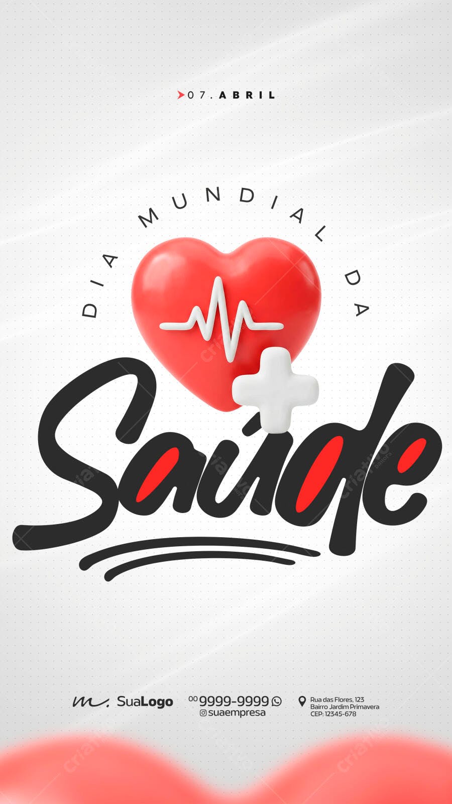 Social Media Dia Mundial da Saúde 07 de Abril PSD Editável