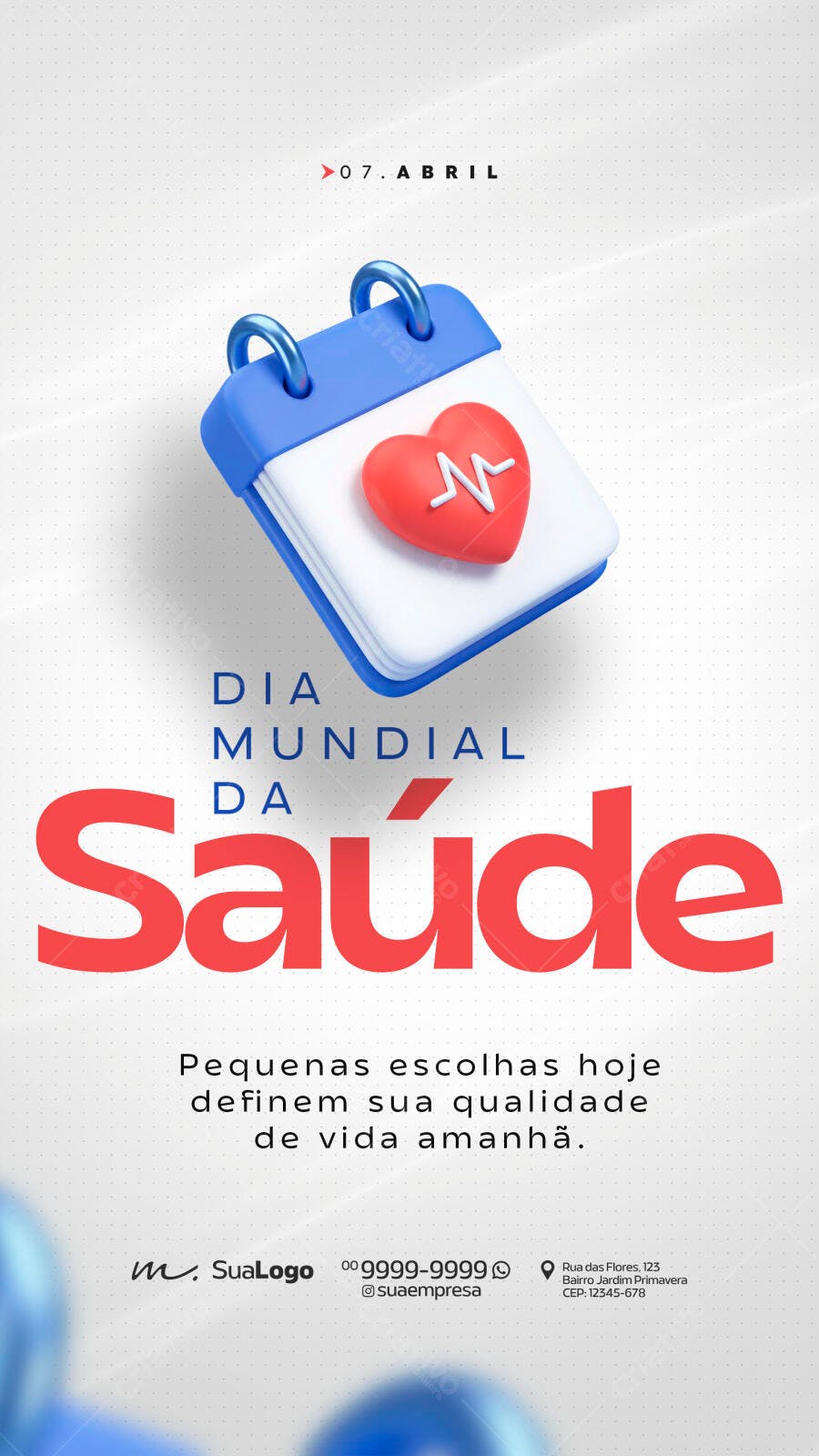 Story Dia Mundial da Saúde 7 de Abril PSD Editável