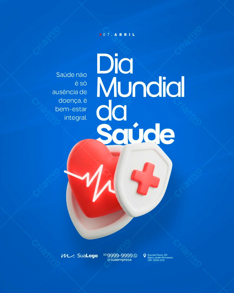 Social Media Dia Mundial da Saúde 07 de Abril PSD Editável