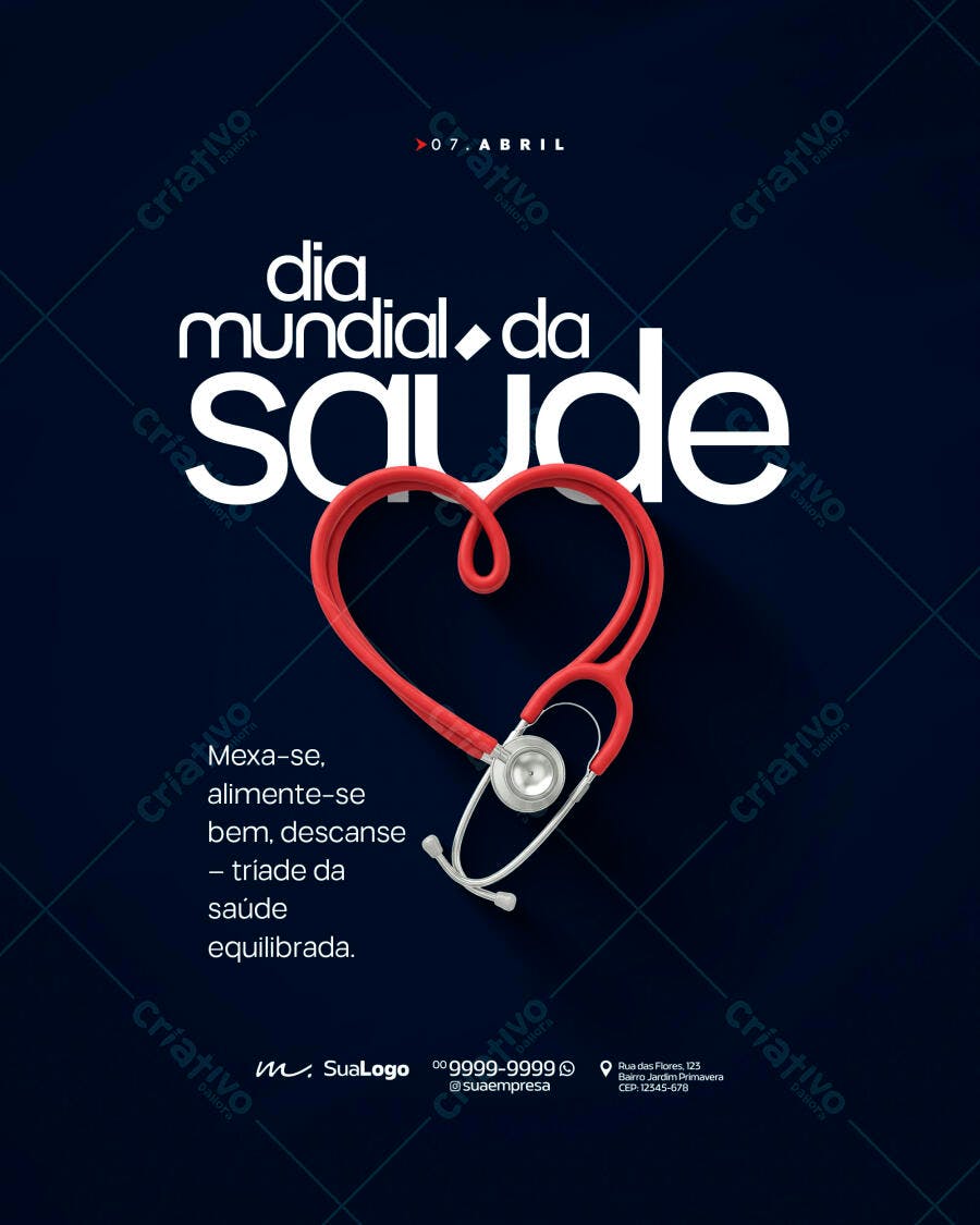 Social Media Dia Mundial da Saúde 07 de Abril PSD Editável