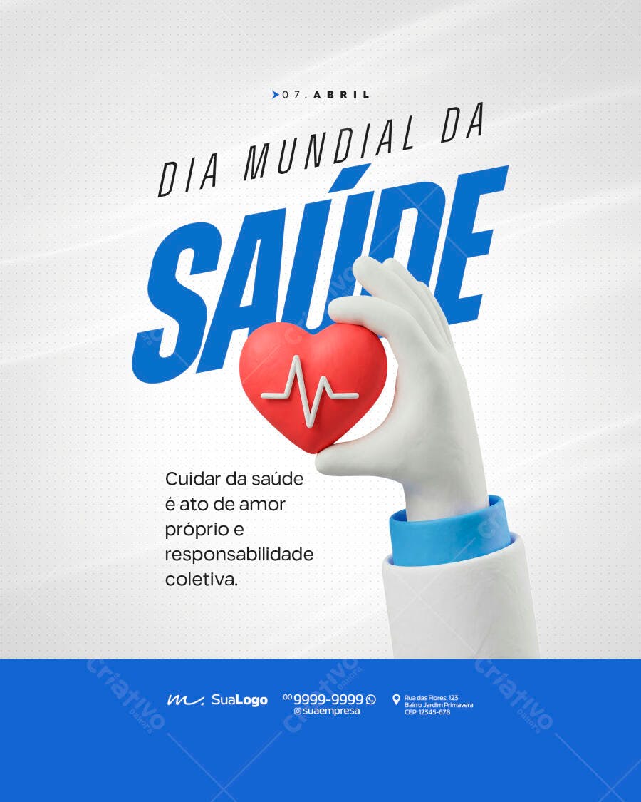 Social Media Dia Mundial da Saúde 07 de Abril PSD Editável