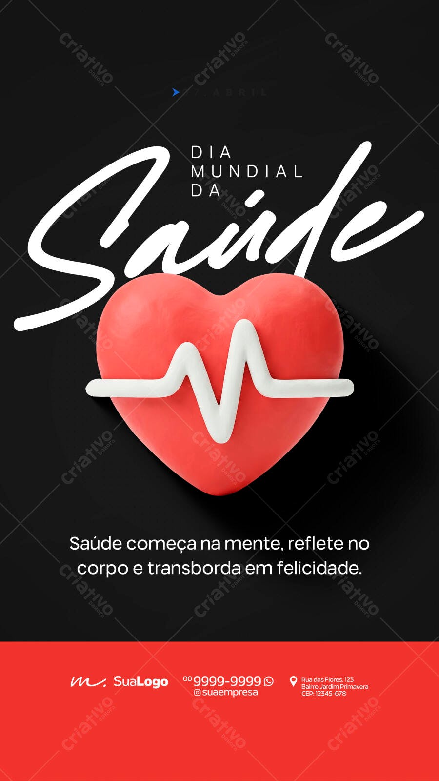 Social Media Dia Mundial da Saúde 7 de Abril PSD Editável