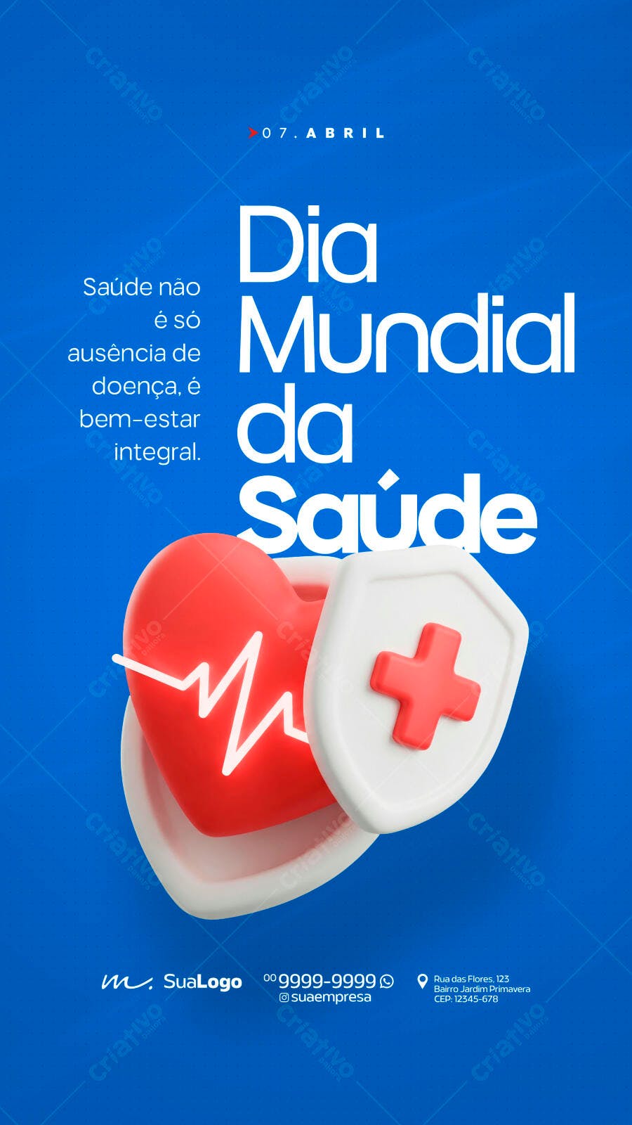 Social Media Dia Mundial da Saúde 07 de Abril PSD Editável
