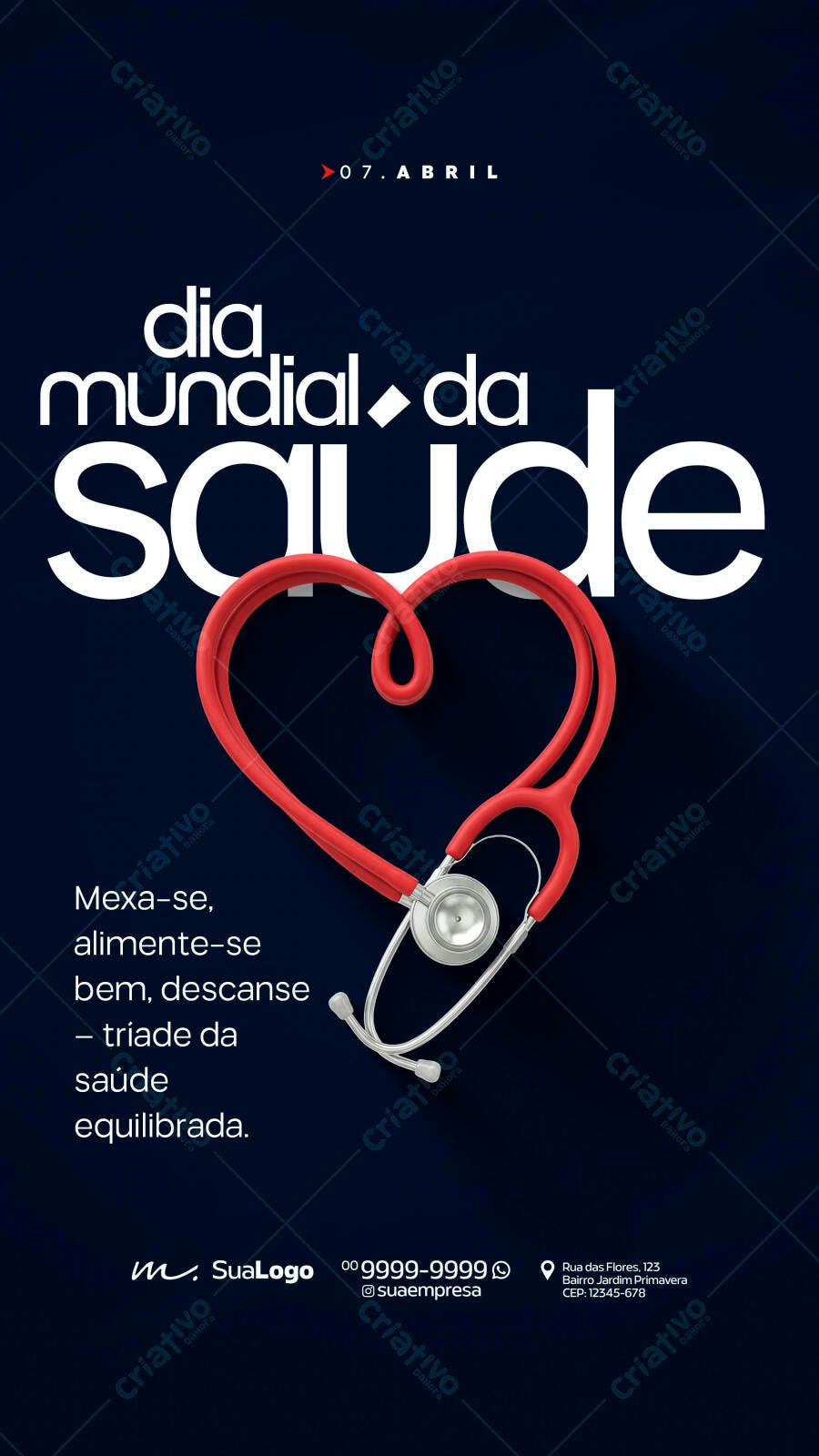 Social Media Dia Mundial da Saúde 07 de Abril PSD Editável