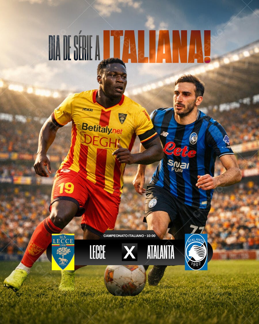 Post Instagram Campeonato Italiano Futebol PSD Editável