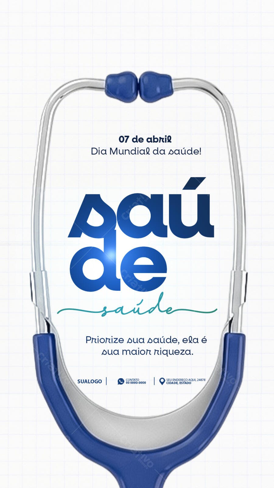 Story Dia Mundial da Saúde Abril Clínica Médica PSD Editável