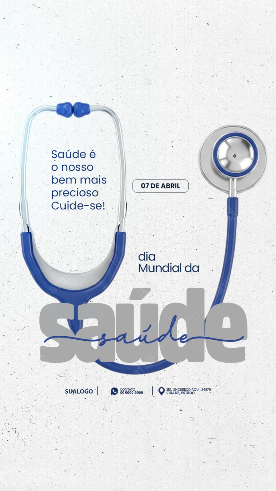 Post Dia Mundial da Saúde 7 de Abril Clínica Médica PSD Editável