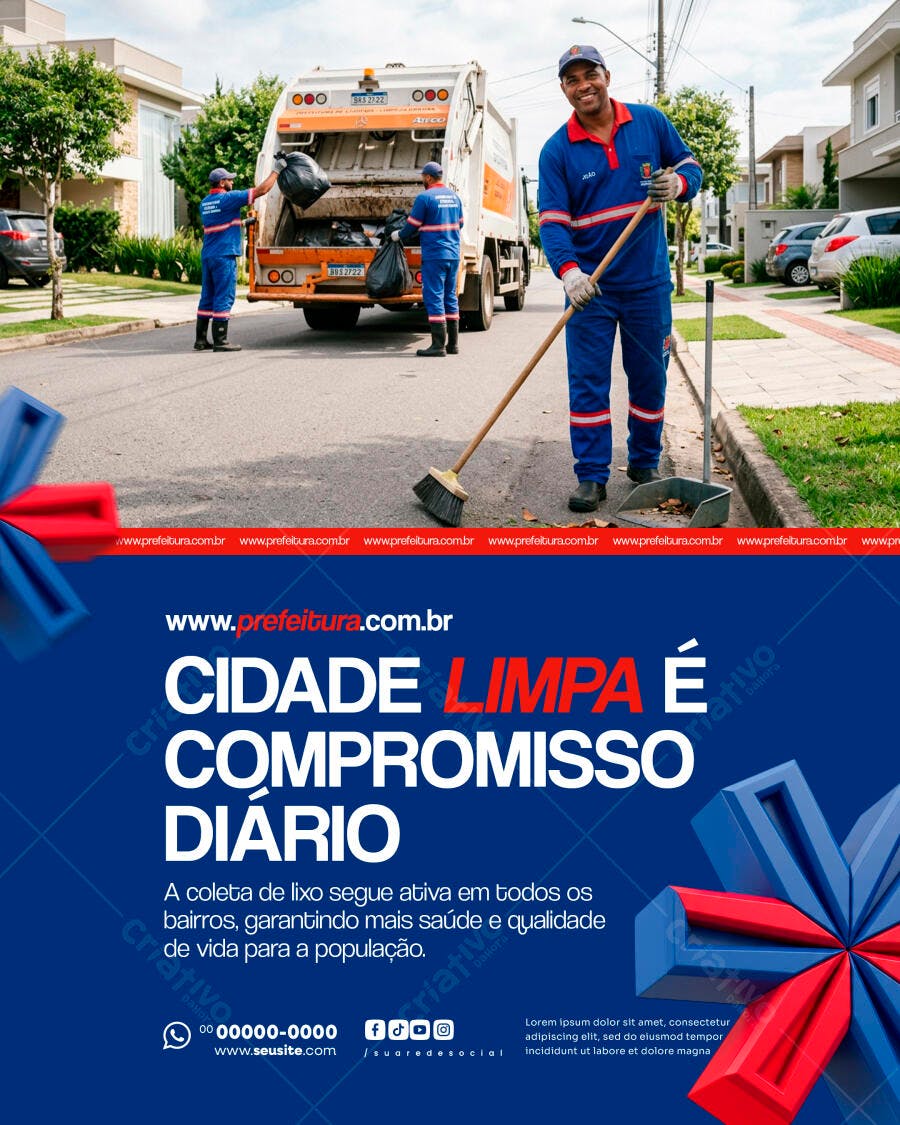 Flyer Campanha Cidade Limpa Prefeitura PSD Editável