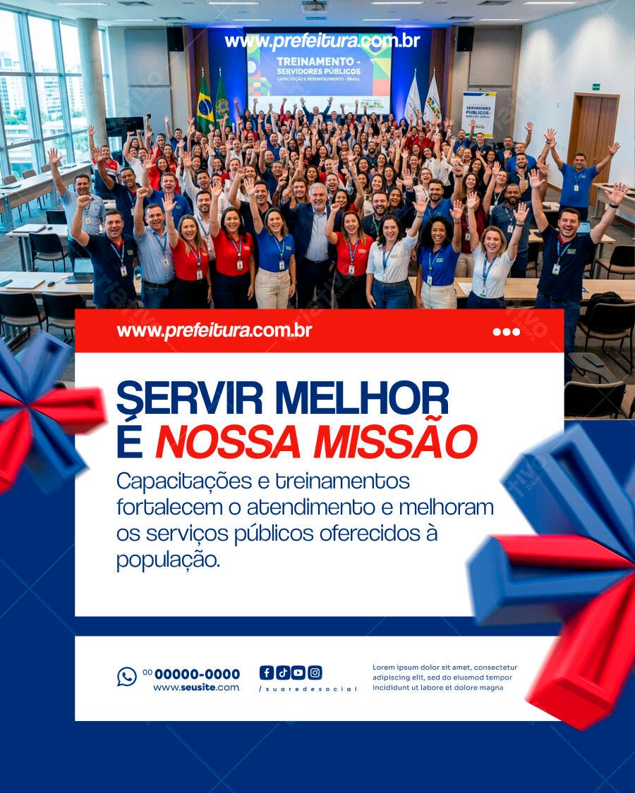 Post Social Media Treinamento Servidores Públicos PSD Editável