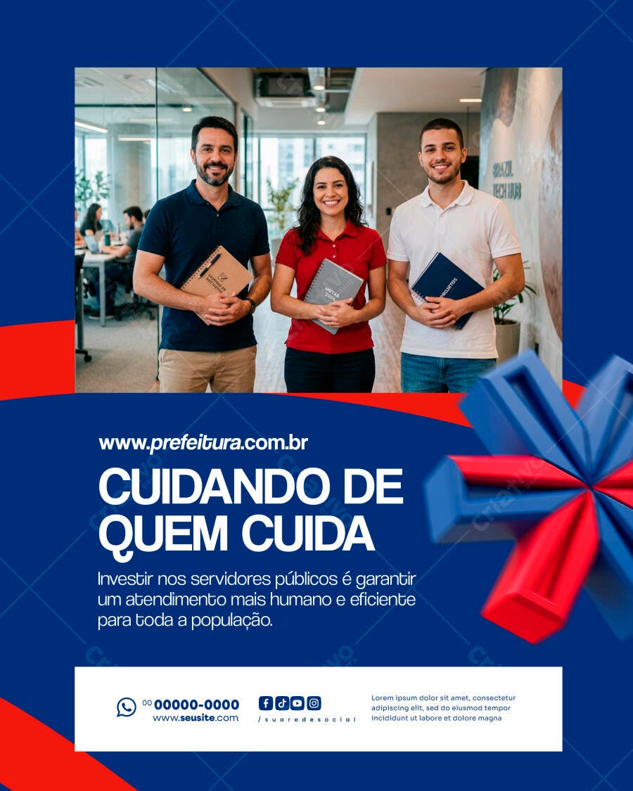 Post Prefeitura Cuidando de Quem Cuida PSD Editável