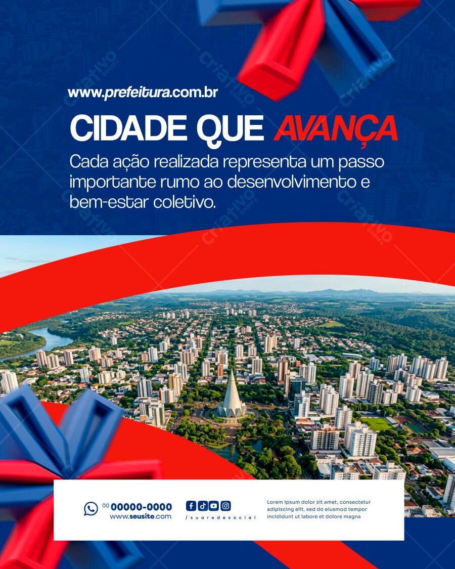 Post Social Media Prefeitura Institucional PSD Editável