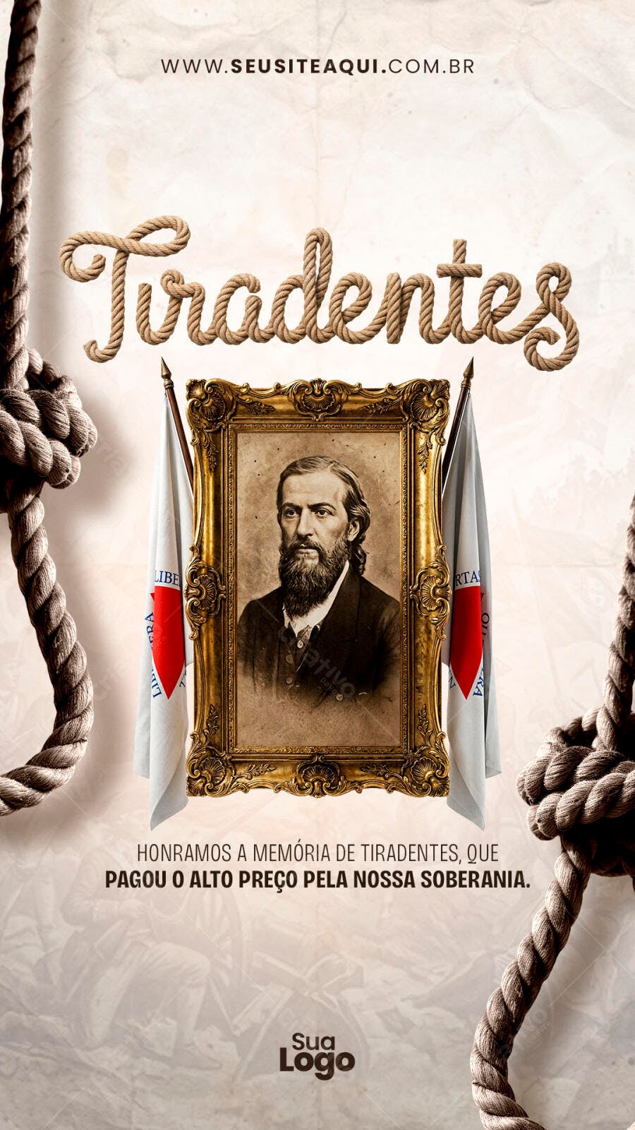 Post Instagram Dia de Tiradentes 21 de Abril PSD Editável