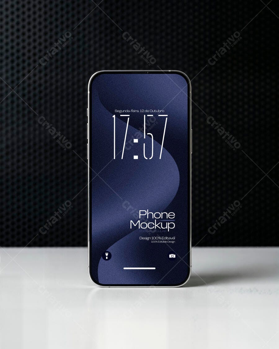 Mockup Celular Smartphone Frontal Fundo Escuro Editável