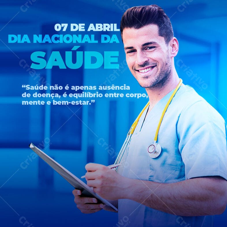 Post Dia Nacional da Saúde 7 de Abril PSD Editável