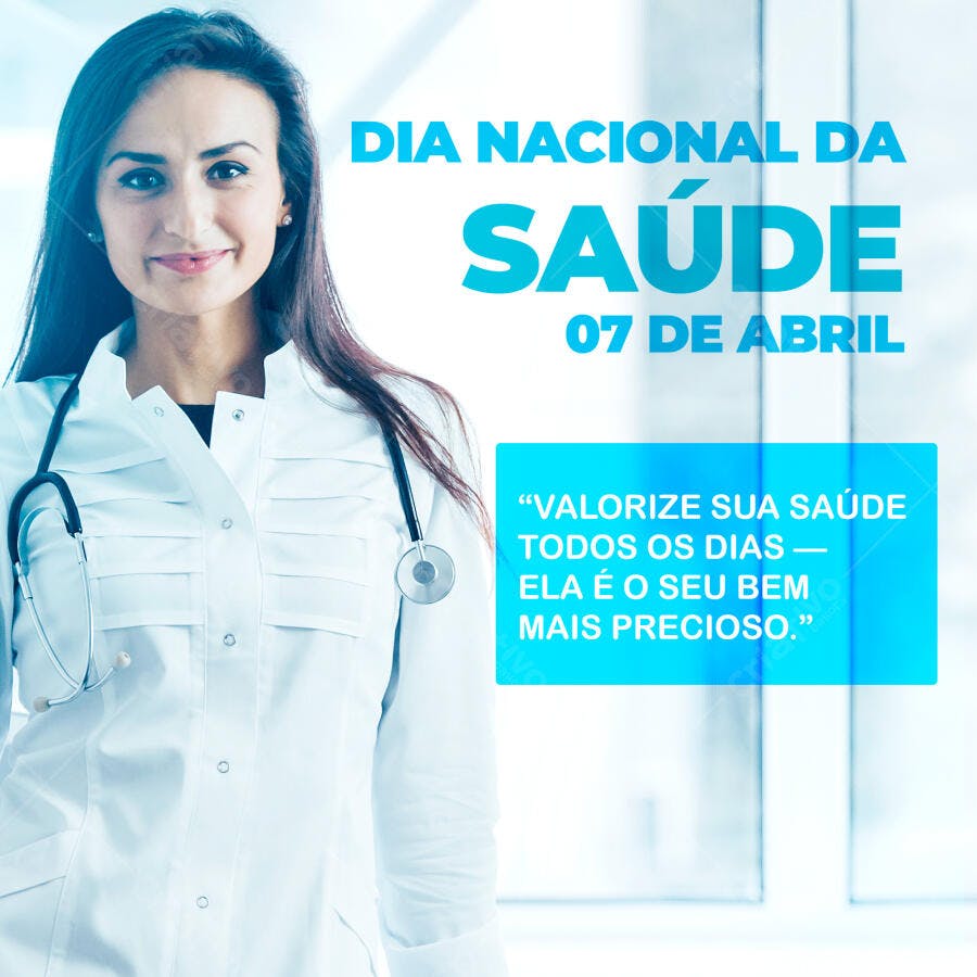Post Dia Nacional da Saúde 7 de Abril PSD Editável