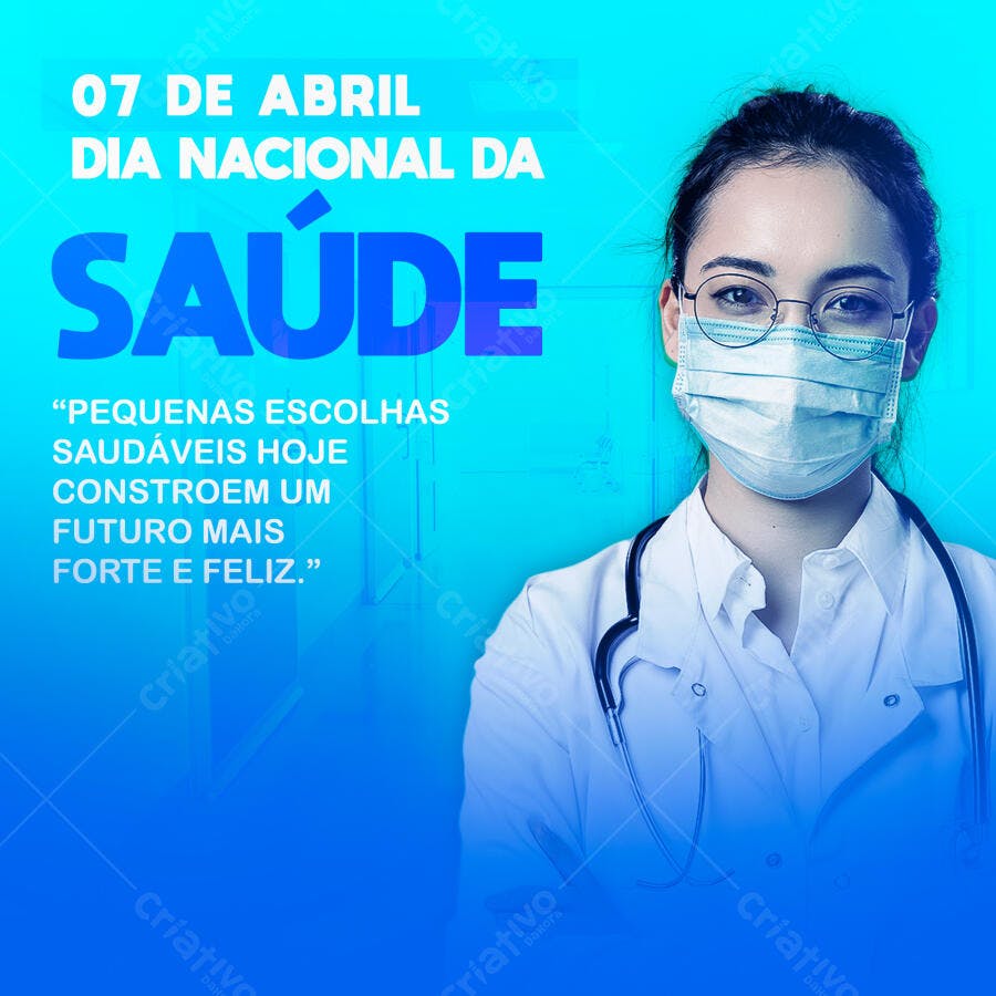 Post Dia Nacional da Saúde 07 de Abril PSD Editável