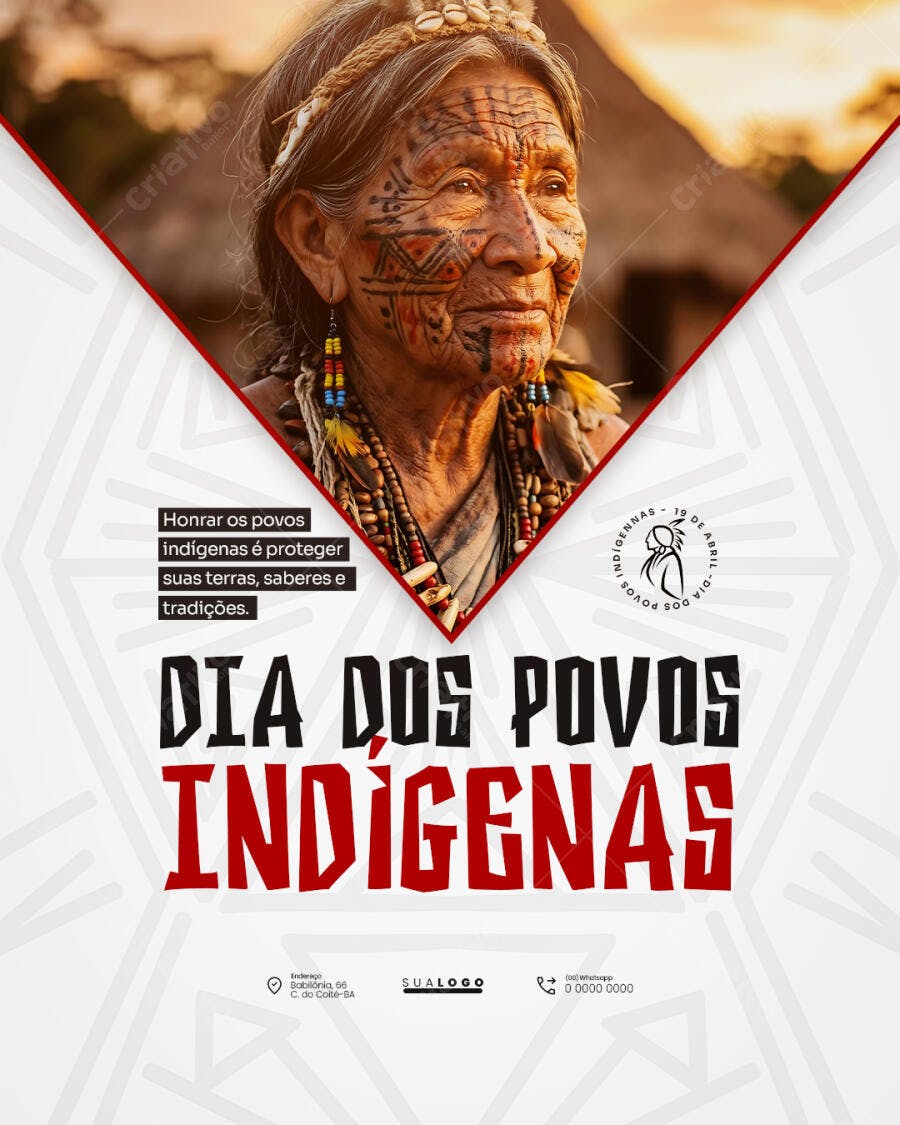 Post Dia dos Povos Indígenas Abril PSD Editável