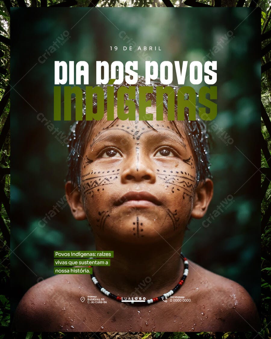 Post Dia dos Povos Indígenas 19 de Abril PSD Editável