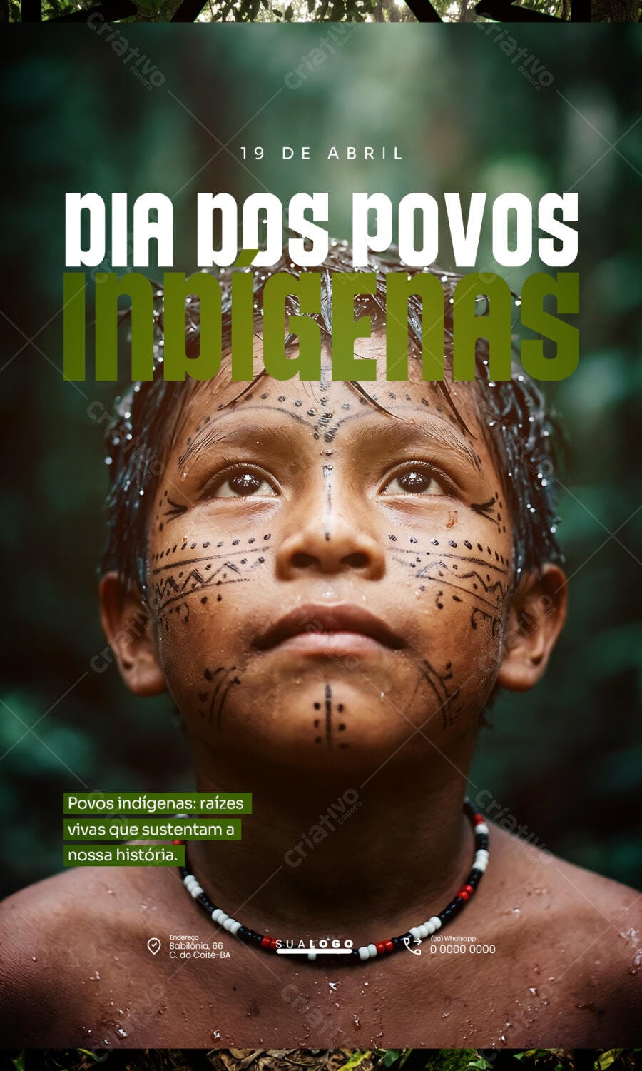 Post Instagram Dia dos Povos Indígenas 19 de Abril PSD Editável