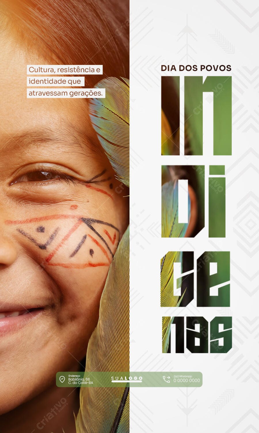 Story Dia dos Povos Indígenas Cultura PSD Editável