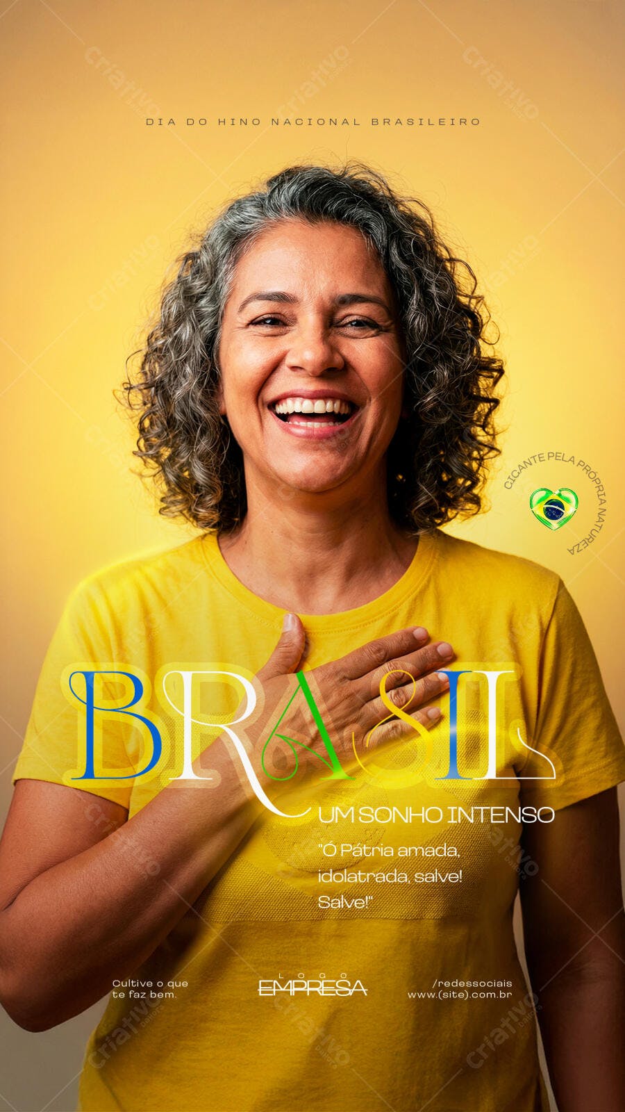 Post Dia do Hino Nacional Brasileiro PSD Editável