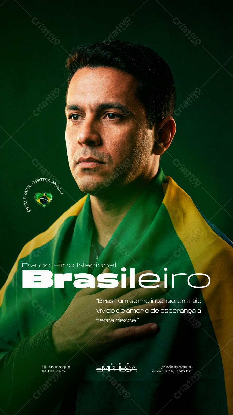 Post Instagram Dia do Hino Nacional Brasileiro PSD Editável