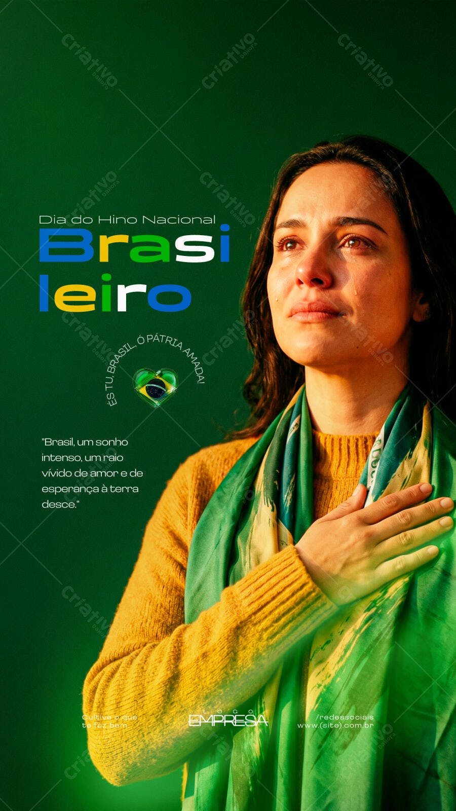 Post Instagram Dia do Hino Nacional Brasileiro PSD Editável