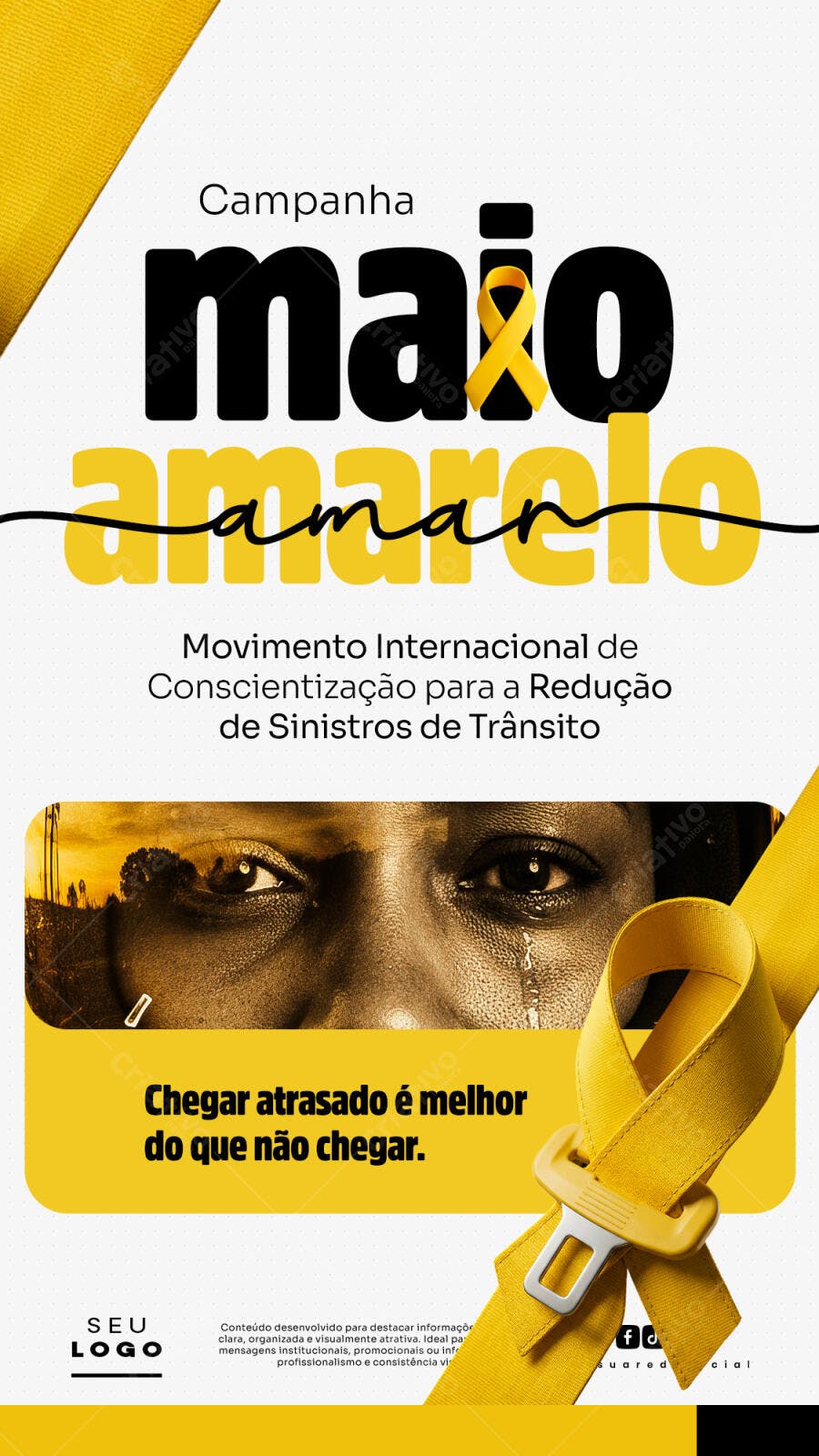 Story Instagram Maio Amarelo Conscientização PSD Editável