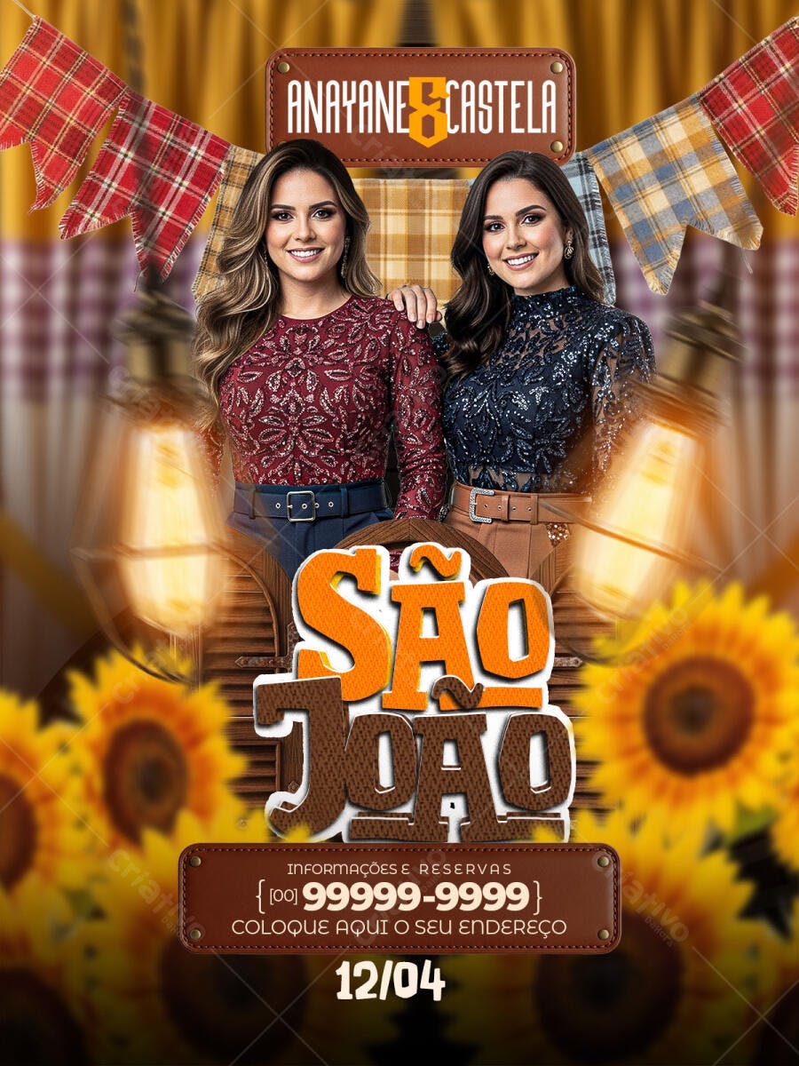 Flyer São João Festa Junina Arraial PSD Editável