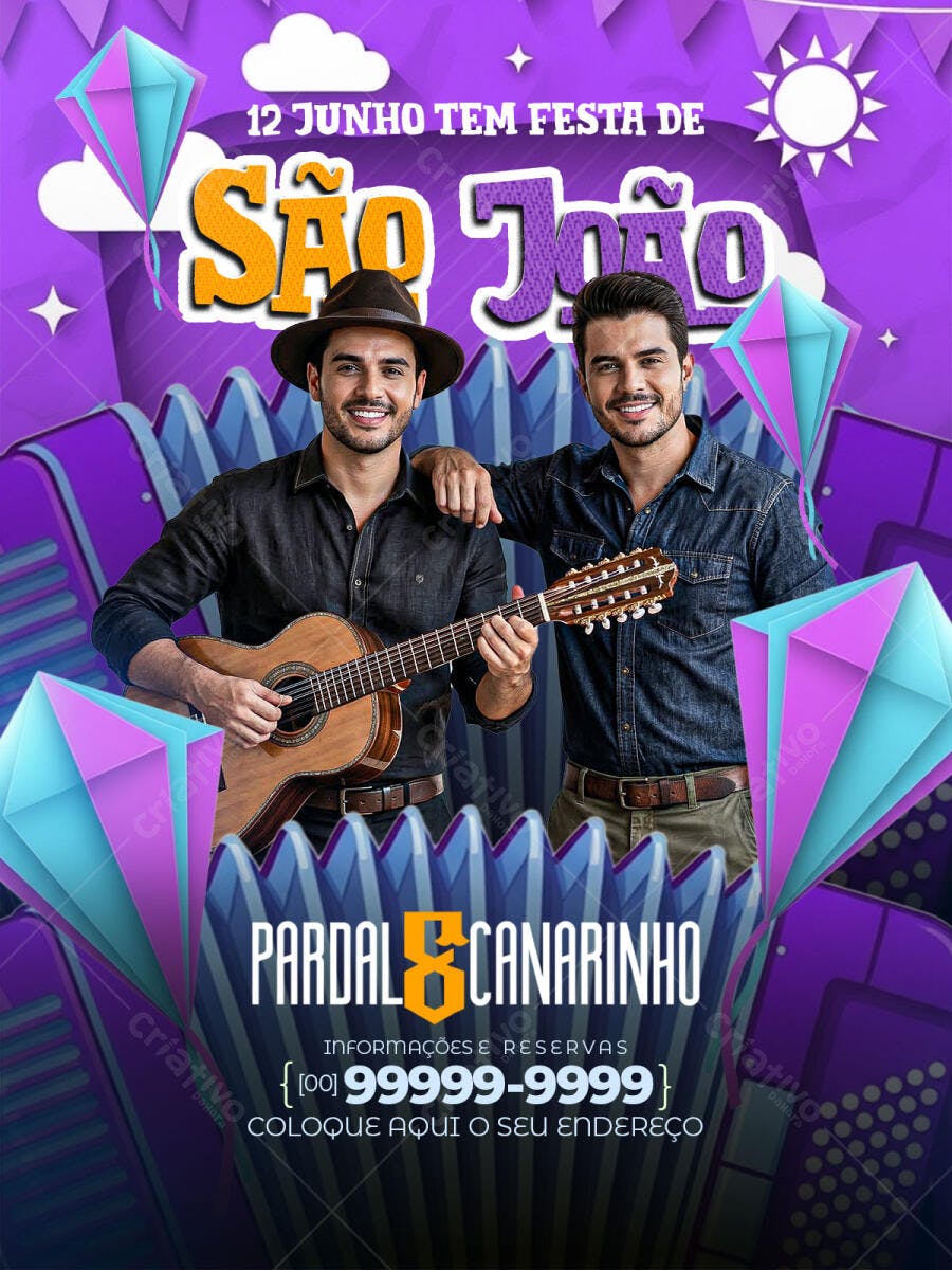 Flyer São João Festa Junina Arraial PSD Editável