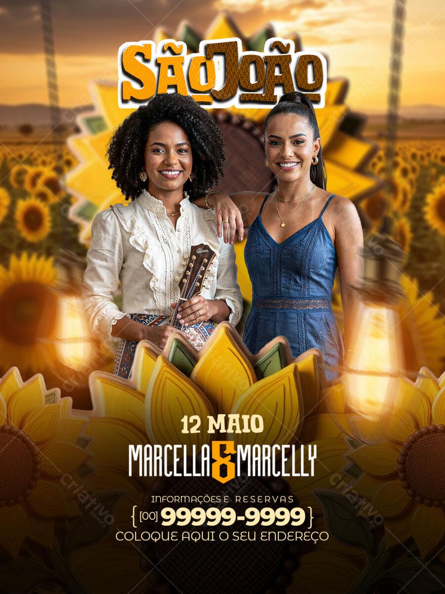 Flyer São João Festa Junina Arraial PSD Editável