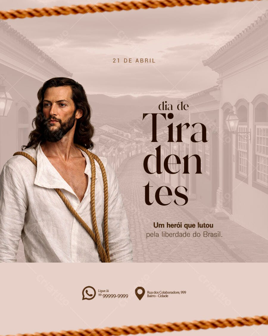 Post Instagram Dia de Tiradentes 21 de Abril PSD Editável