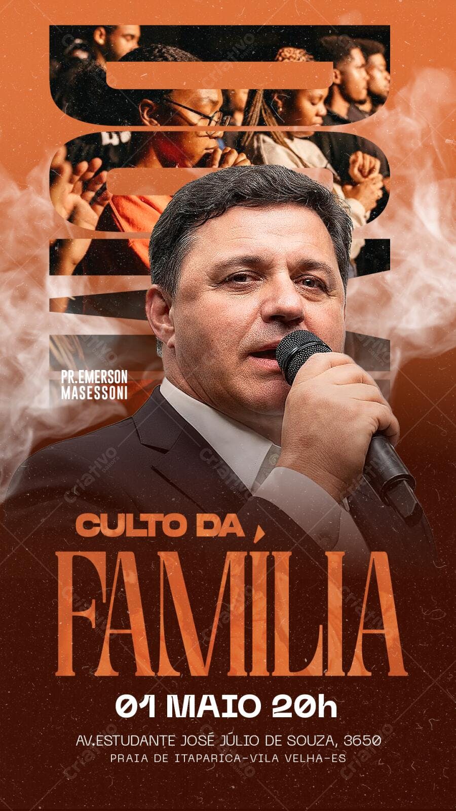 Flyer Culto da Família Igreja Cristã PSD Editável