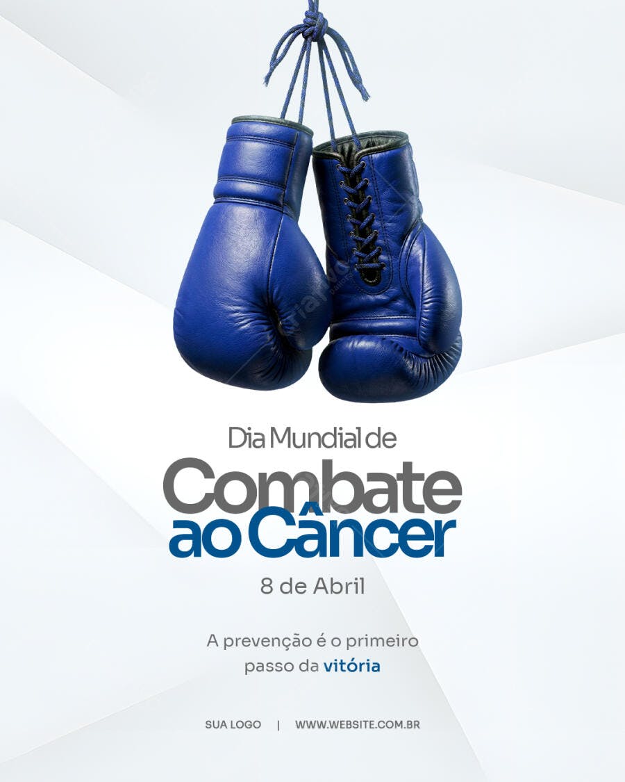 Post Dia Mundial Combate Câncer 8 de Abril PSD Editável