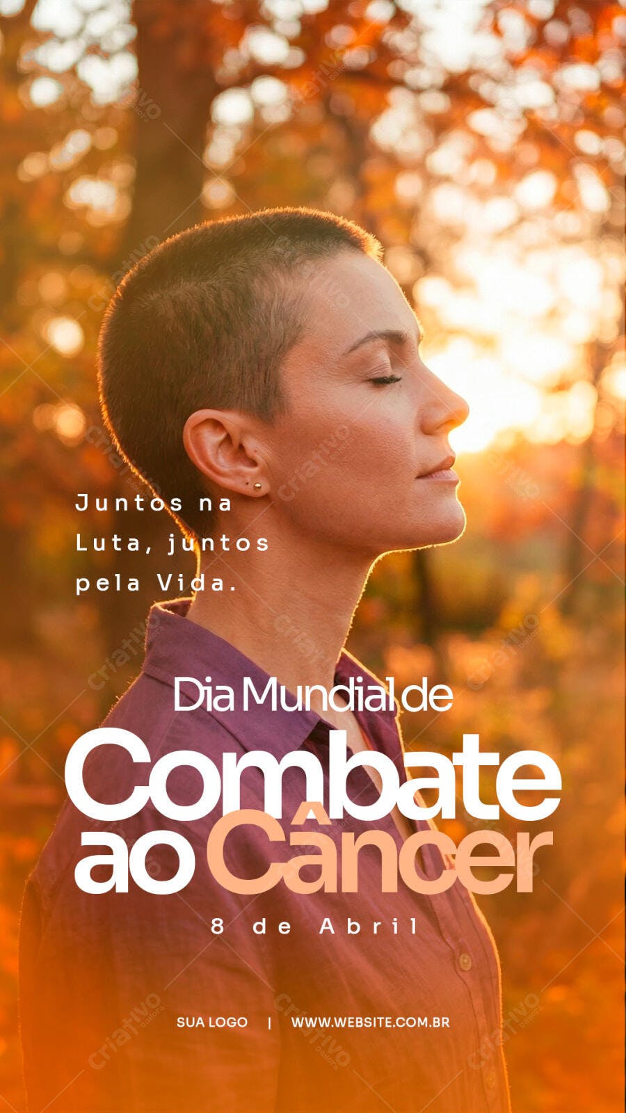 Story Dia Mundial Combate ao Câncer Abril PSD Editável
