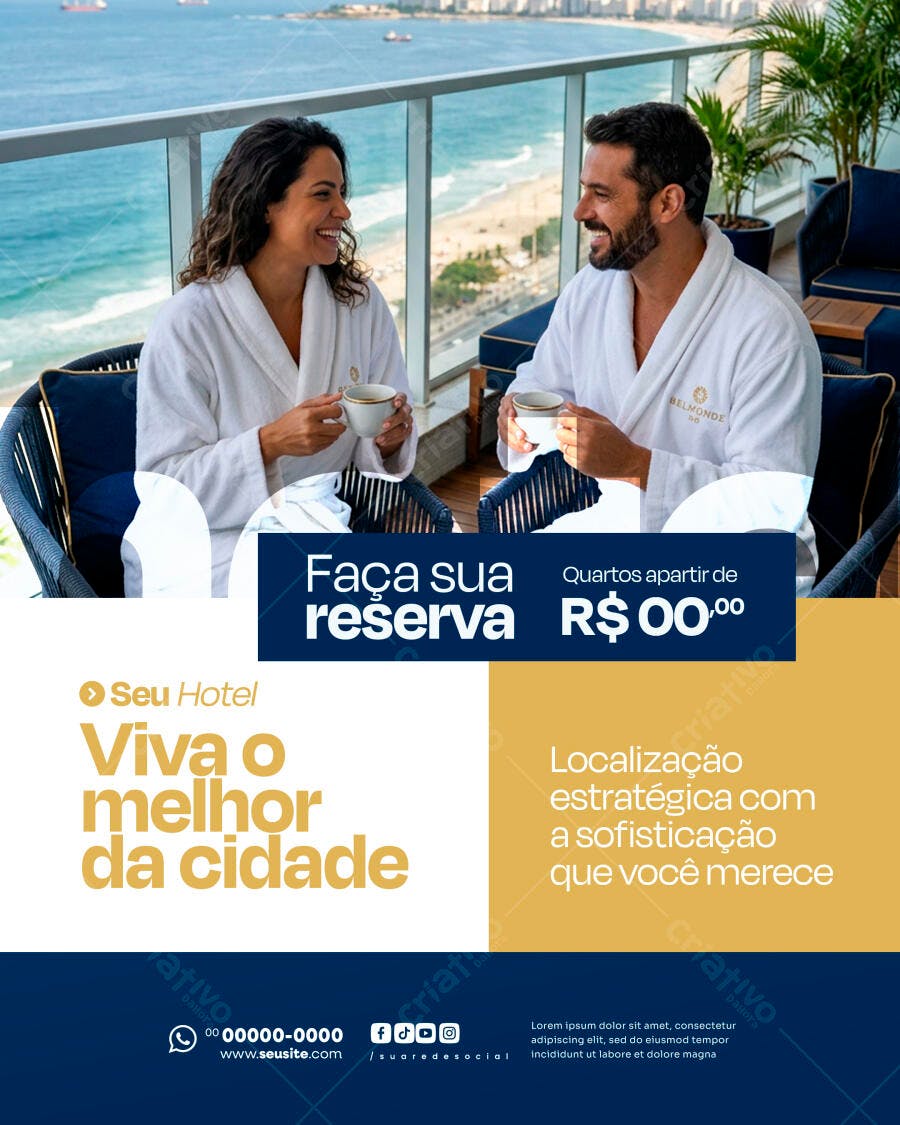 Flyer Hotel Resort Viagem PSD Editável