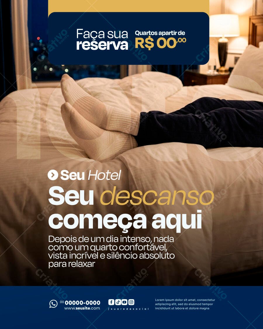 Banner Hotel Promoção Quartos PSD Editável