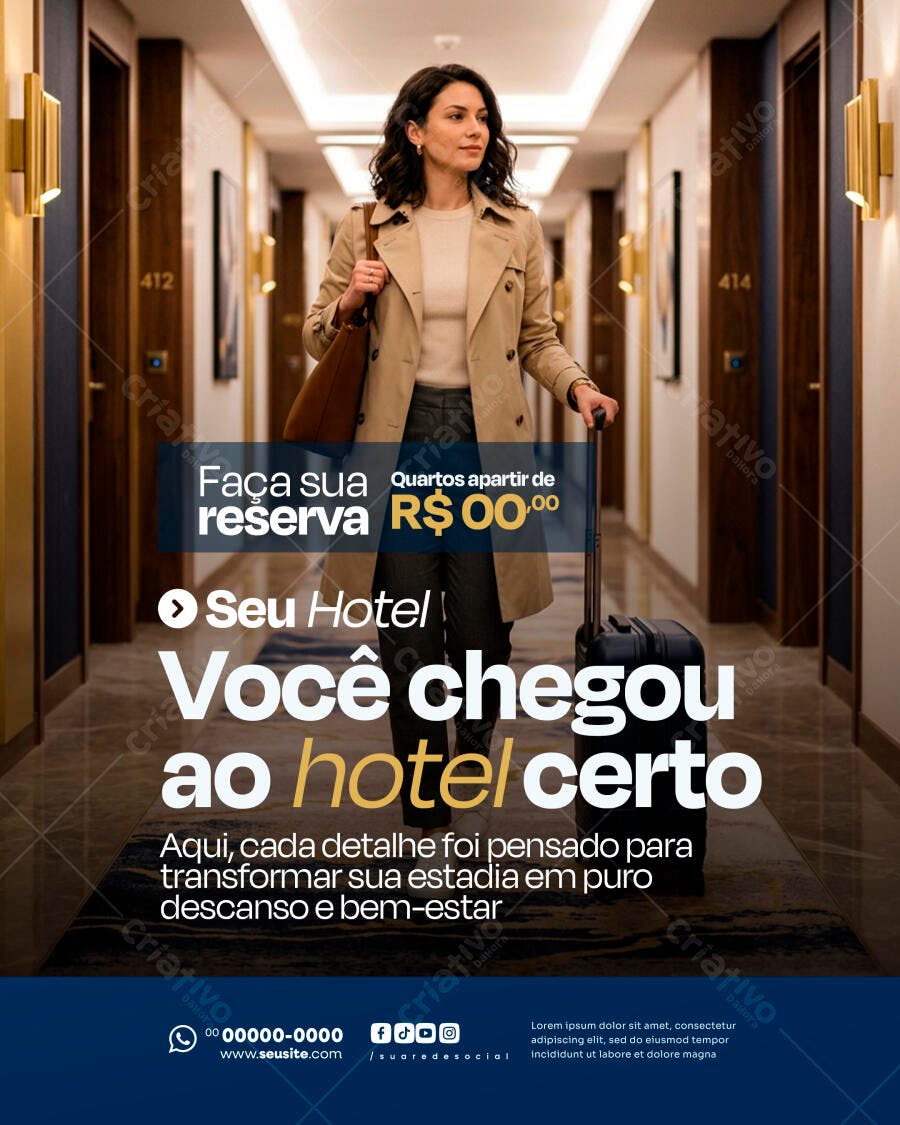 Banner Hotel Promoção Quartos PSD Editável