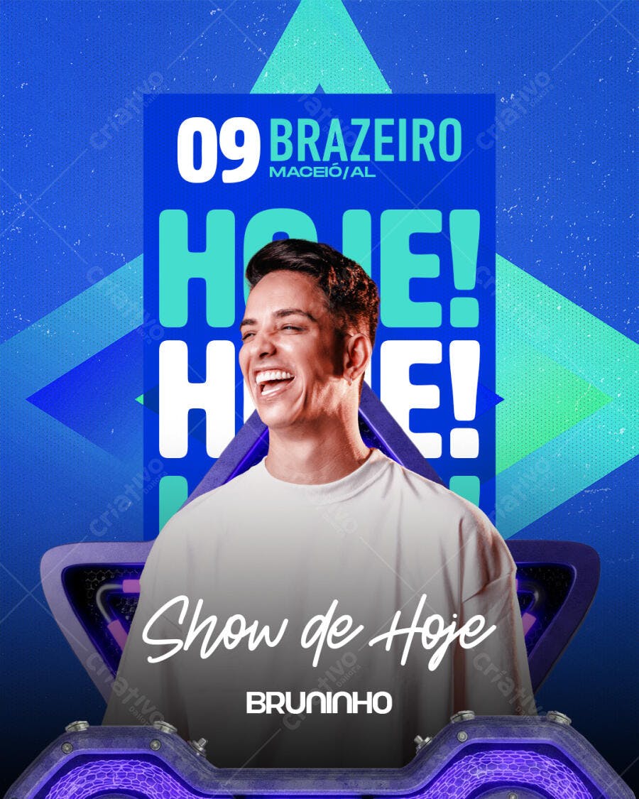 Post Instagram Show de Hoje Bruninho PSD Editável