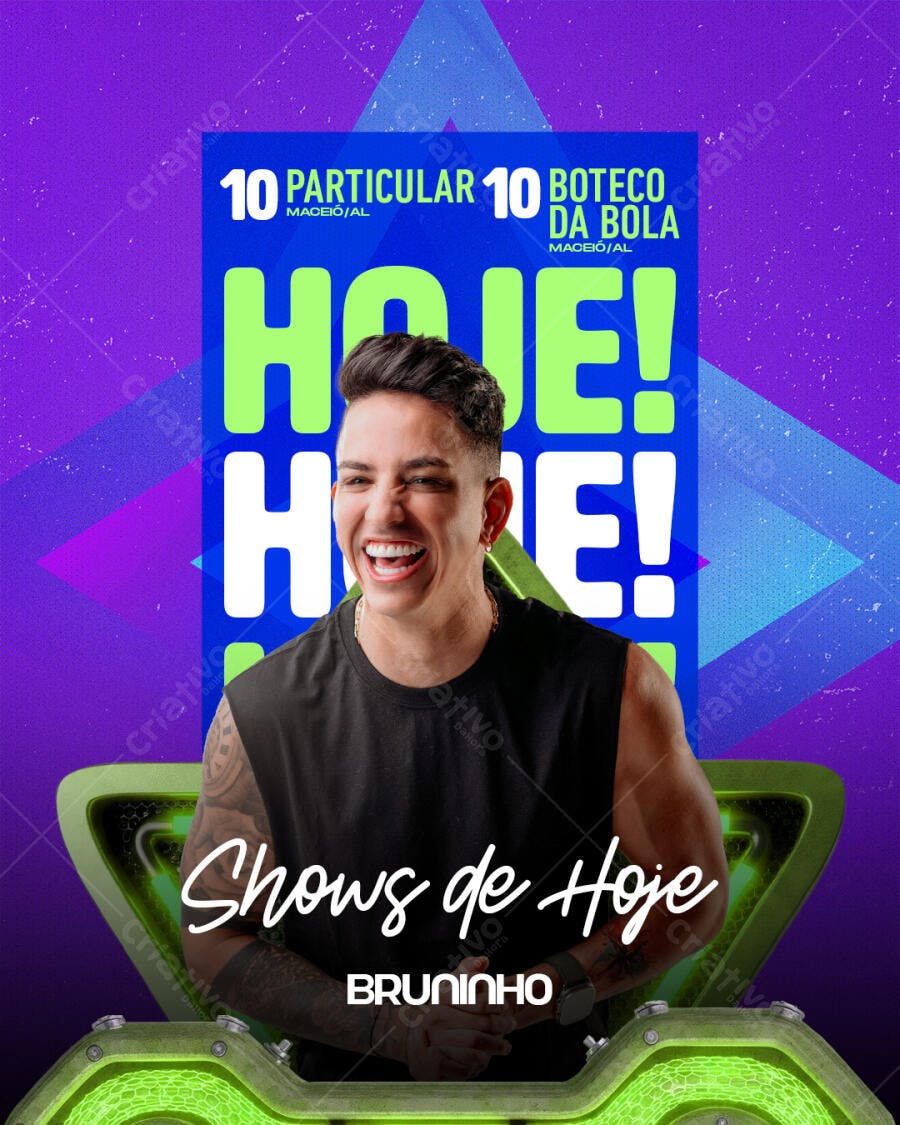 Post Instagram Shows de Hoje Balada PSD Editável