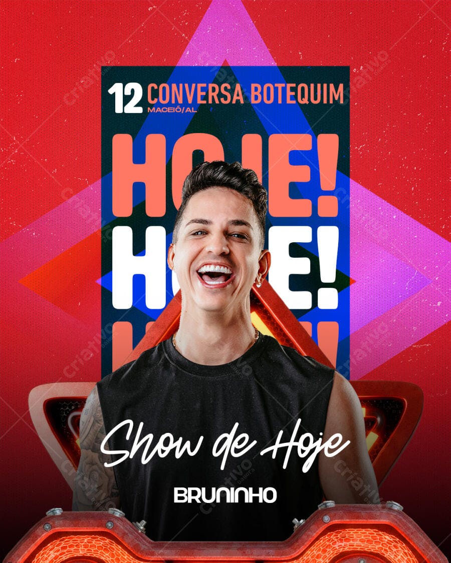 Post Instagram Show de Hoje Bruninho PSD Editável