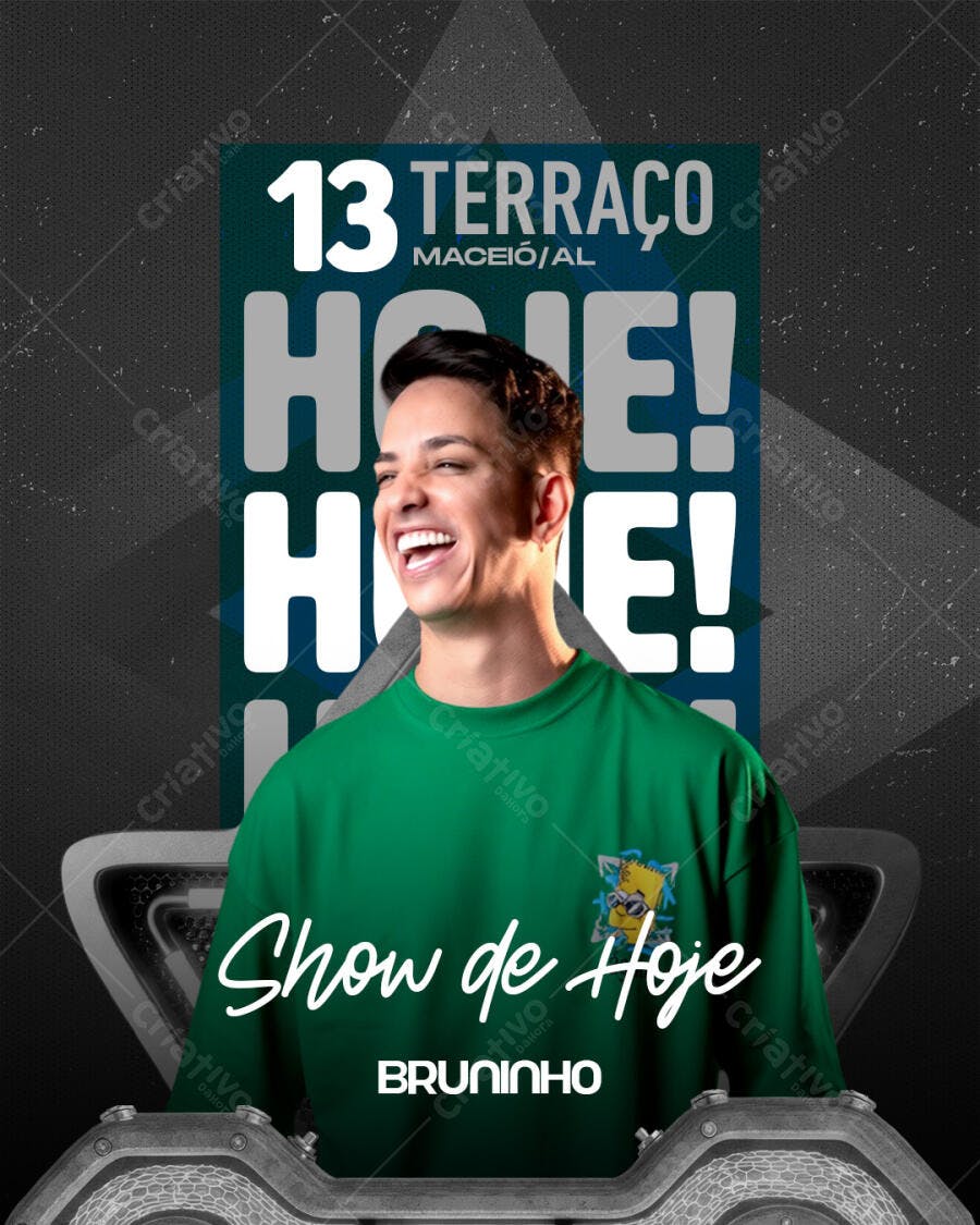 Flyer Show de Hoje Bruninho Evento PSD Editável