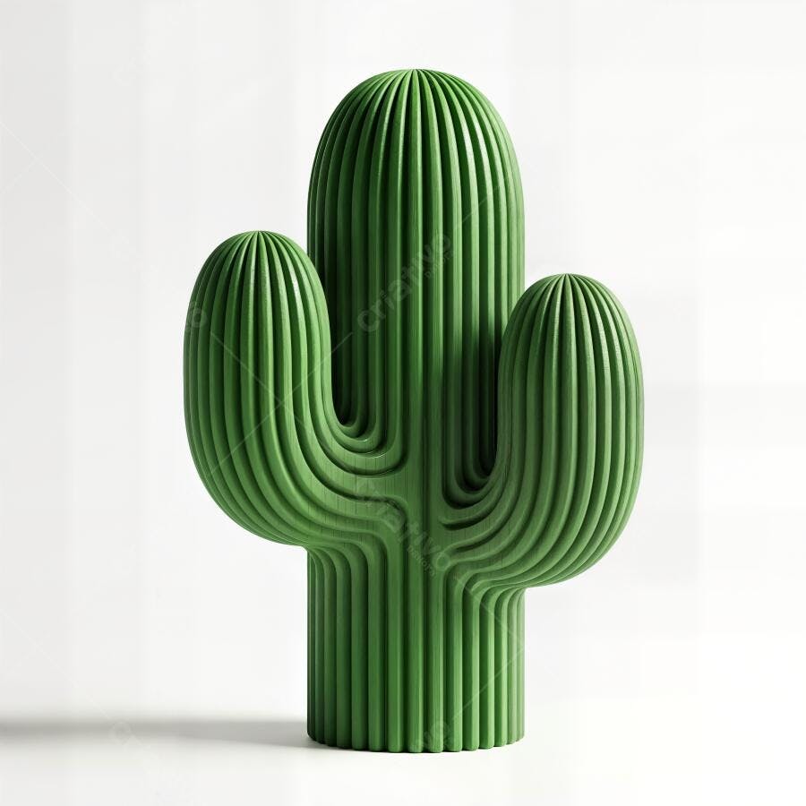 Foto Cacto Verde Estilo Minimalista Objeto Decorativo