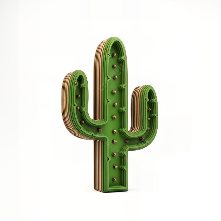 Foto Cacto Decorativo Verde Iluminado Estúdio Fundo Branco