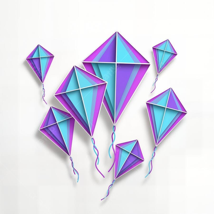 Pipas Coloridas Fundo Branco Estilo Paper Cut
