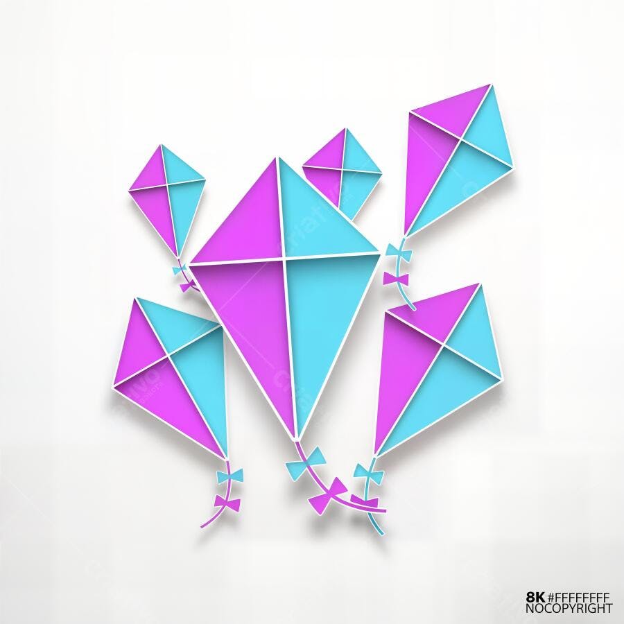 Foto Pipas Coloridas Azuis e Roxas Fundo Branco